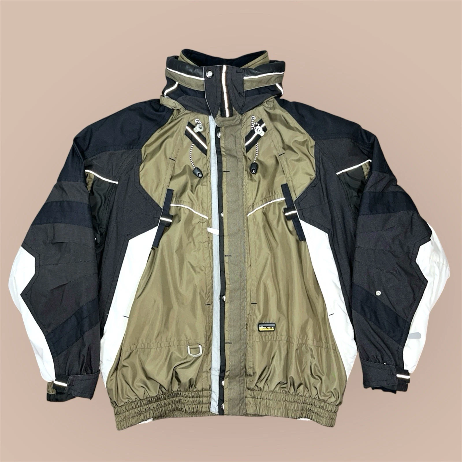 Killy AWT Rescue RECCO Ski Jacket Mens XL 46 Winter Hooded Coat Waterproof Olive