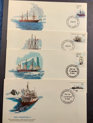 Australian Antarctic Territory FDC 1979 Ships In The Antarctic. 4 Different