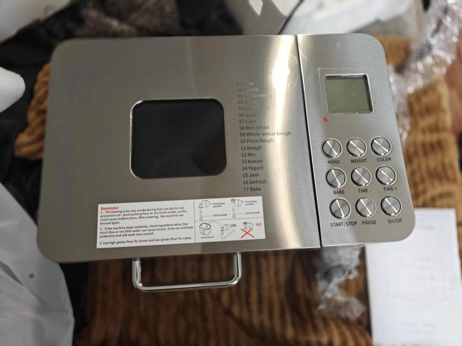 2LB Bread Maker Machine, 17 in 1 Automatic Stainless Steel Bread Machine, Non...