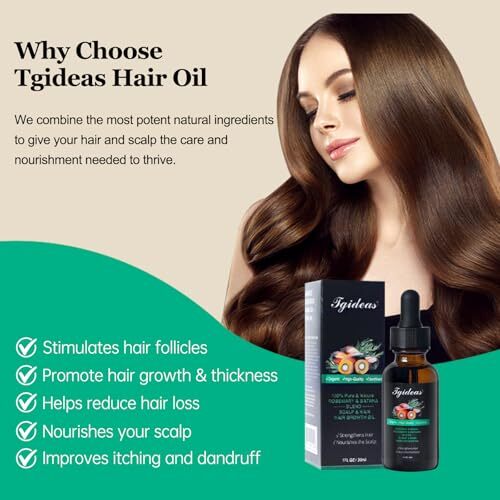 Tgideas Batana Rosemary Hair Growth Oil - Organic Jojoba Argan Scalp Oil for ...