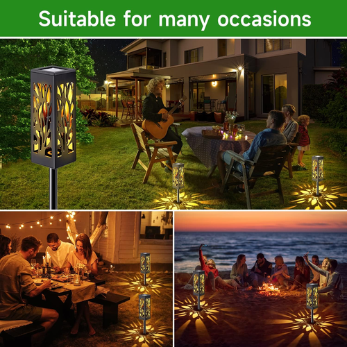 6 PACK Outdoor Solar Lights - Solar Powered, Maple Leaf Pattern, IP65 Waterproof - Picture 6 of 12