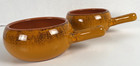 DE SILVA Soup Bowls Crock Orange Terracotta Handle Made in Italy Bakeware Set 2