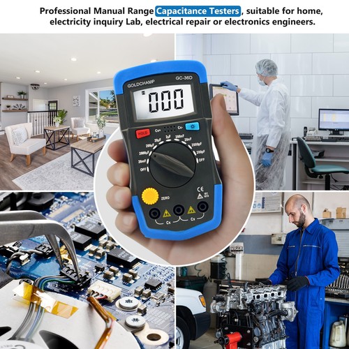Digital Capacitance Meter Capacitor Tester 200pF-20mF 1999 Counts Multimeter US - Picture 7 of 9