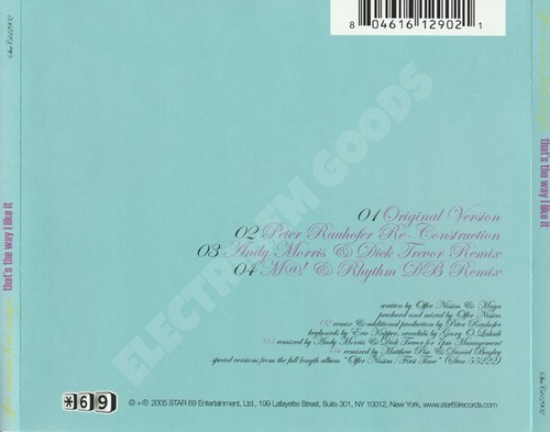 OFFER NISSIM THAT’S THE WAY I LIKE IT CD SINGLE US 2005 *69 RECORDS STAR 12902 - Picture 3 of 3