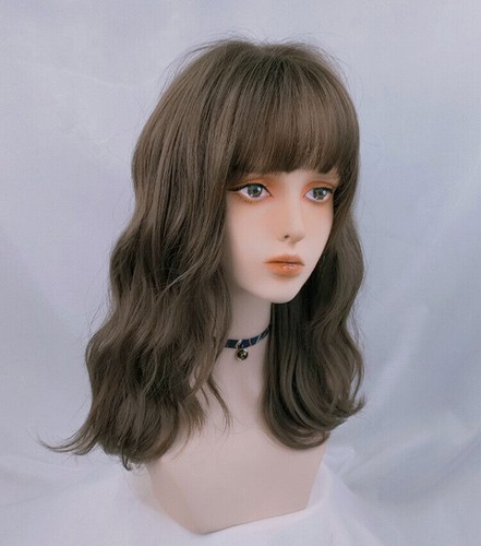 Damen kurze lockige Haare wellige Perücken Luft Pony Party Cosplay Mädchen Weihnachtsgeschenk  - Bild 19 von 26