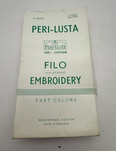 VTG Peri-Lusta Filo Embroidery Thread 750 Pink 34 Skeins Original Box England