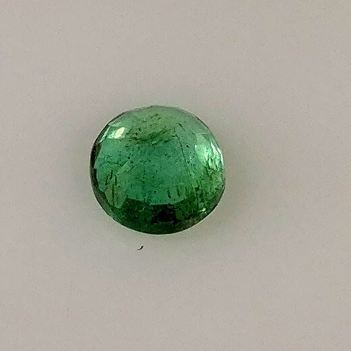 Esmeralda natural de Zambia de 0,58 quilates ~ Piedra preciosa redonda de 5 mm color verde buen brillo - Imagen 4 de 4