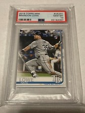 2019 Topps Mini Rookie Card Nate Lowe #US291 RC PSA 10 Tampa Bay Rays