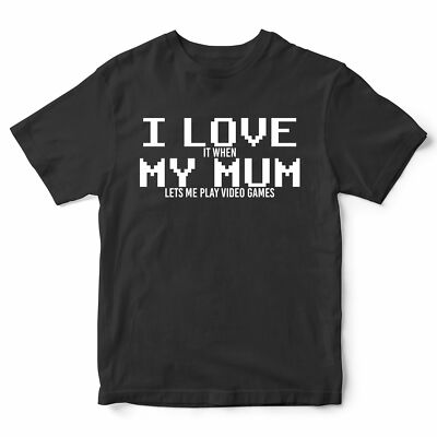 Jungen T-Shirt I Love It When My Mum Lets Me Play Videospiele Gaming Geburtstagsgeschenk