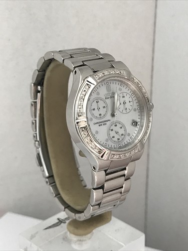 Citizen Ladies Eco-Drive Riva Diamond Bezel Chronograph Bracelet WatchFB1020-52D - Picture 3 of 12
