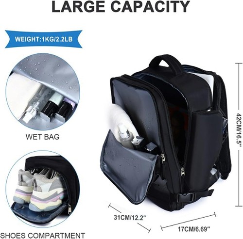 Liwave Travel Backpack 38L Carry on for Airplanes Gym Laptop Waterproof Backpack - Picture 39 of 63