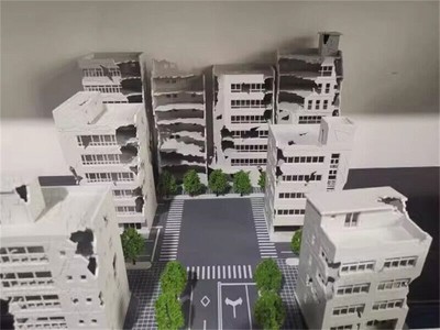 Railway Scenery City Ruin Building Abandoned Tall Office Scenes Model Statue Toy