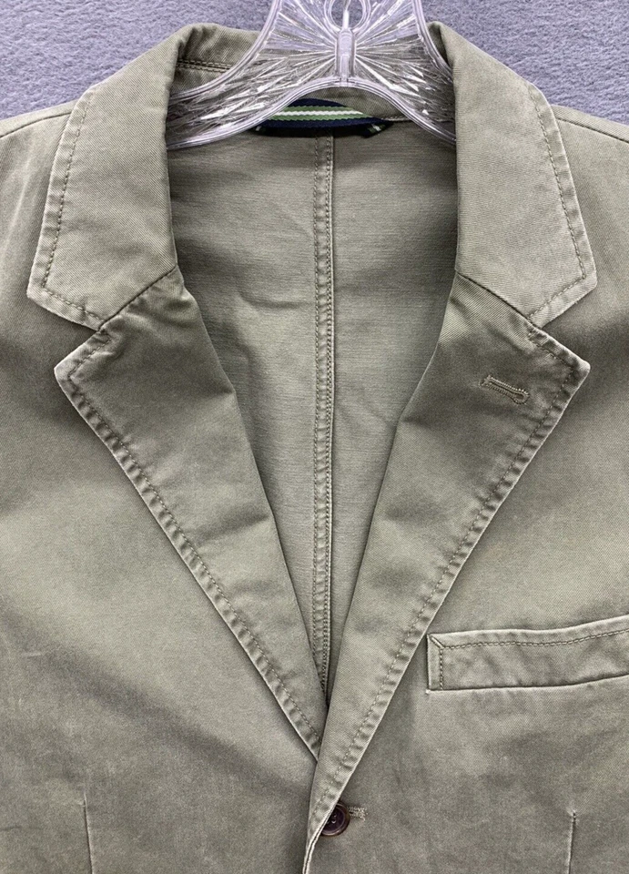 Abrigo Blazer Deportivo J Crew Para Hombre Talla Grande Muesca Verde Un Pecho 3 Botones Foto 4 de 4