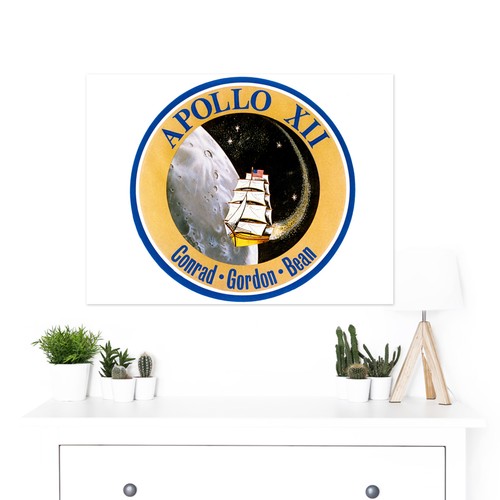 Space NASA Apollo 12 Mission Emblem Badge Patch Wall Art Canvas Print 18X24 In - Bild 2 von 5