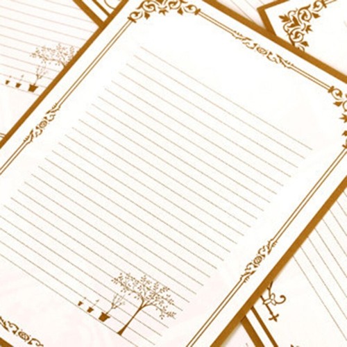 8 Sheets Antique Letter Paper Stationery Set Wide Lined for Vintage Invitations - Picture 6 of 8