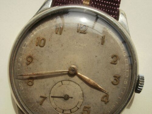 Stowa Ancre Germany cal.146 men's big 37 mm. military 1940c vintage wrist watch - Picture 2 of 14