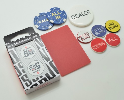 Casino Poker Set World Series Poker Deck Dealer Button Call All In & More * - Picture 2 of 2