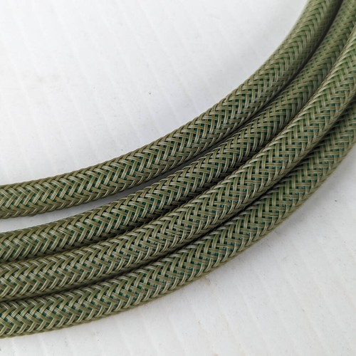 Olive Braided Straight / Straight Instrument Guitar Cable - Picture 2 of 4