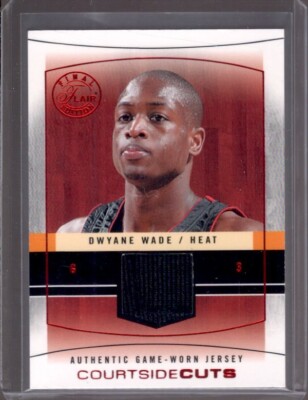 DWYANE WADE 2003-04 Flair Final Edition Red Courtside Cuts Rookie RC Jersey #DWW