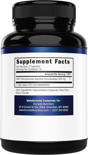 NAD Supplement (500mg of 95% Pure NAD+ Per Serving, 30 Day Supply) - NAD Booster - Picture 8 of 24