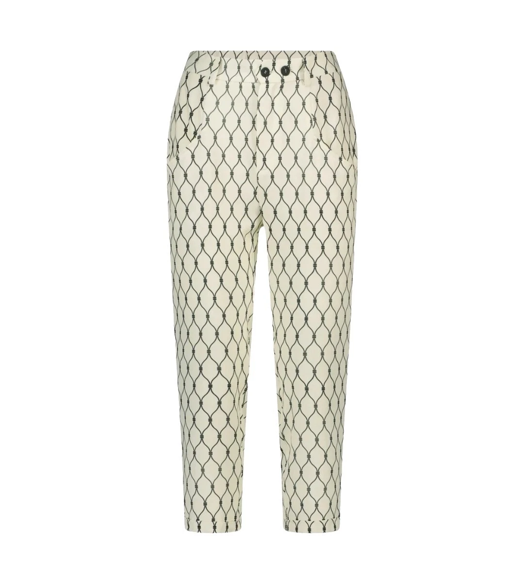 Jane Lushka Hazel Pants Capri Leg Cropped Trousers Off White Size S RRP £115