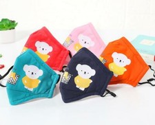 Kids Face Mask Cotton with 5 Layer Filter PM2.5 Anti-pollution Activated Carbon