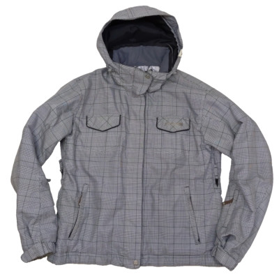 DESCENTE DNA 10 Jacket Ski Snowboard Waterproof White Striped Hooded