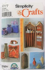Simplicity Crafts Pattern #5777 Gift Wrap Accessories Organizer Bags