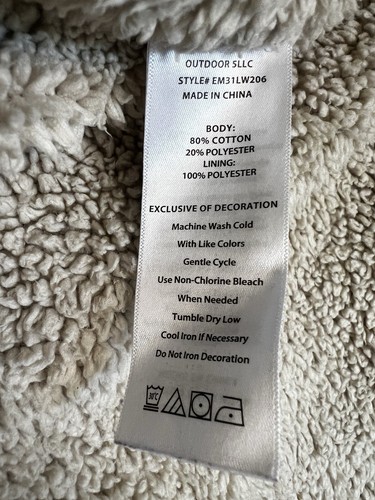 Eddie Bauer Outdoor grau Fischgrät Sherpa gefüttert Full Zip Chore Jacke Medium - Bild 7 von 12