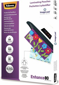 Lot 3X Fellowes 100 pochettes de plastification A4 216 x 303 mm 80 microns NEUF