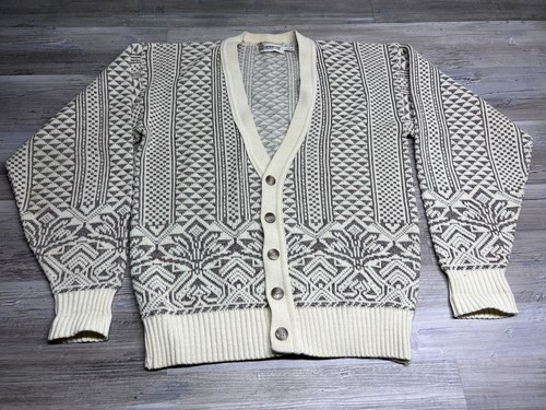 Vintage London Fog Grandpa Sweater EUC Size L Tall 80s 90s Cardigan Wool Blend - 第 1/14 張圖片
