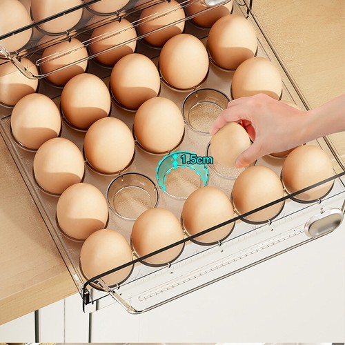 2 Layer Egg Container for Refrigerator Egg Holder Storage Box Egg Tray Organizer - Picture 5 of 21