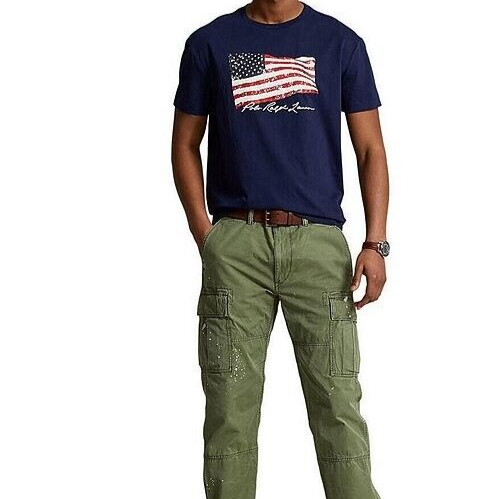 Herren Gr. 3XL-Big Polo Ralph Lauren Americana Flagge Classic Fit SS T-Shirt Navy - Bild 3 von 3