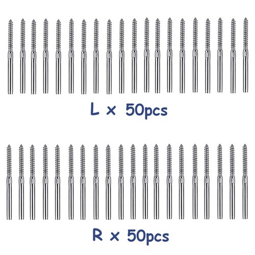Bulk Stainless Steel DIY Balustrade Kit Wire Rope Terminal Lag Screw Swage 3.2mm - Picture 10 of 10