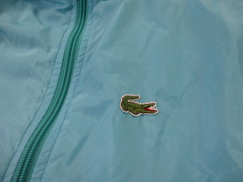 Vintage Izod Lacoste Jacket Men M Blue Sport Outdoor Hiking Logo Athletic Bomber - Picture 7 of 10