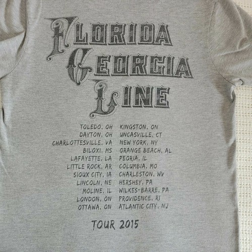 Florida Georgia Line Konzert T-Shirt-Small-Tour 2015 State Maps grau kurz Slv.