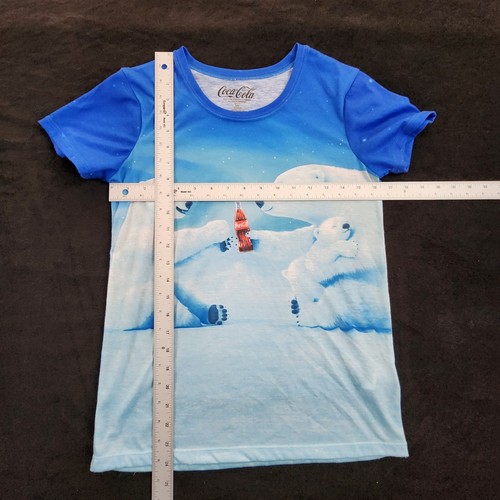 Coca Cola Polar Bears White Blue Juniors T-Shirt Women's S - Picture 4 of 6