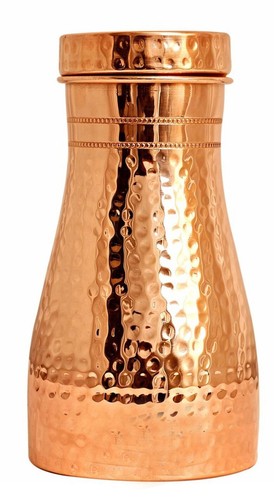 Jarra de noche de cobre puro, jarra - jarra de agua de cobre puro 1 litro (34 OZ) - Imagen 2 de 6