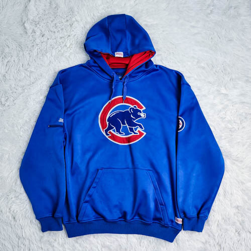 Stitches Chicago Cubs Men's XL Crawling Bear Blue Hoodie
