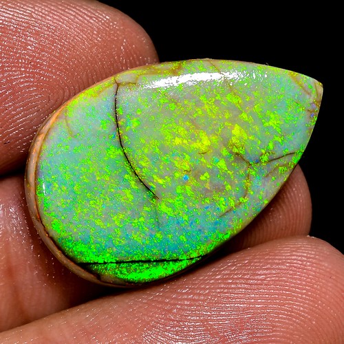 Sterling MONARCH OPAL pear cabochon loose gemstone 8.30 Cts. (15 x 24 x 03 mm) - Picture 2 of 7
