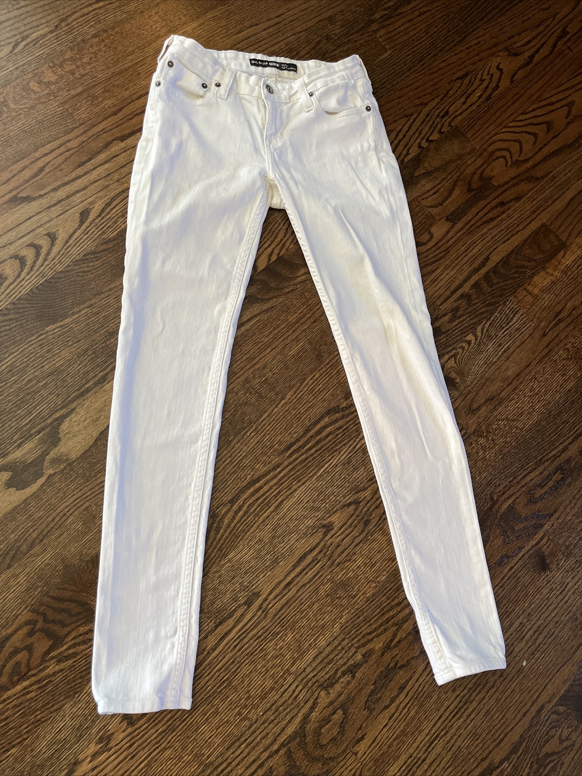 Big Star Womens Alex Mid Rise Skinny Stretch Jeans Size 26 x 30 White