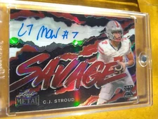 CJ STROUD  AUT0 RC SSP #5/10! 2023 LEAF METAL SAVAGE ONLY 10 COPIES NO PARALLELS