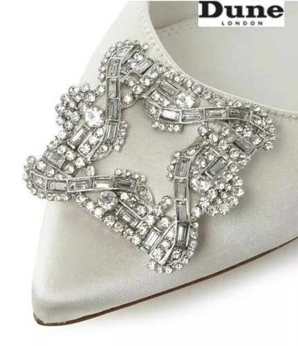 Dune London Jeweled Bridal Flat Shoe -ivory Satin -size 39- NEW. Original $140 - Bild 3 von 7
