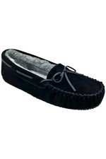 Minnetonka Women's Suede Slip-on Slippers Comfy Black