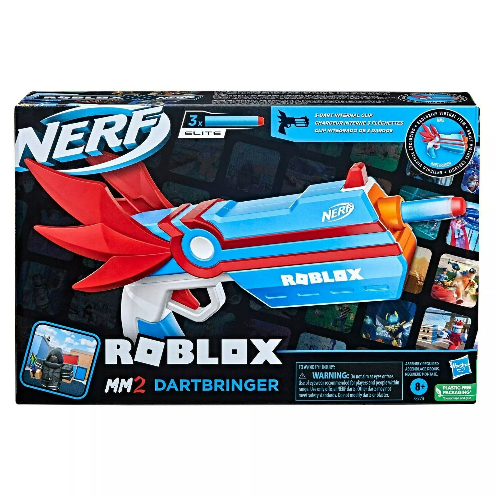 NERF Roblox MM2 Dartbringer LOB Angel with 3 Elite Darts - New 2022