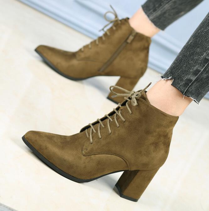 Donna New High Block Heels Faux Suede Lace Up Casual British Ankle Stivali Shoes Casual Up 3d66c6 Donna New High Block Heels Faux Suede Lace Up Casual British Ankle Stivali Shoes Casual Up 3d66c6