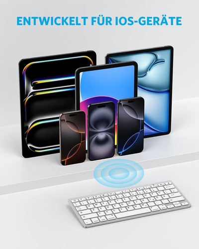 OMOTON deutsche Bluetooth Tastatur für iPad 10.9/10.2/9.7, iPad Air 6/5/4/3 - Bild 2 von 7