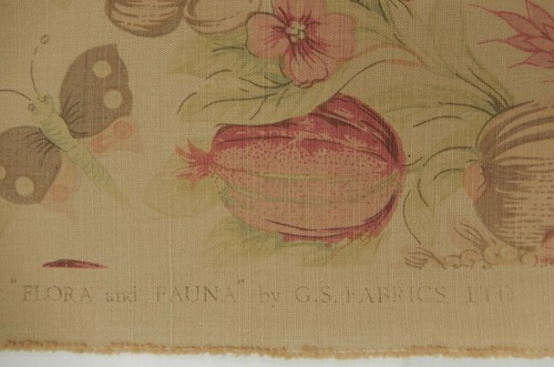 G.S. Tessuti "Tessuto stampato flora e fauna. Rosa verde marrone. 54,5 x 33". F-228 - Foto 5 di 12