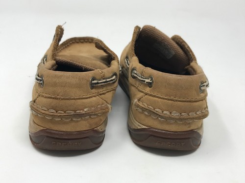 Sperry TopSiders 2-Eye Boat Shoes Tan Brown STS21592 Boys Size 11M No Laces - Picture 3 of 7