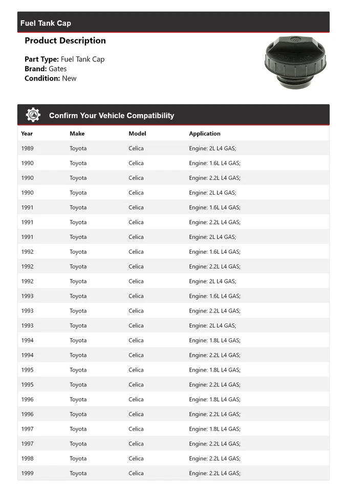 Puertas tapa tanque combustible Toyota Celica 1989-1999 1990 1991 1992 1993 1994 1995 Foto 2 de 4